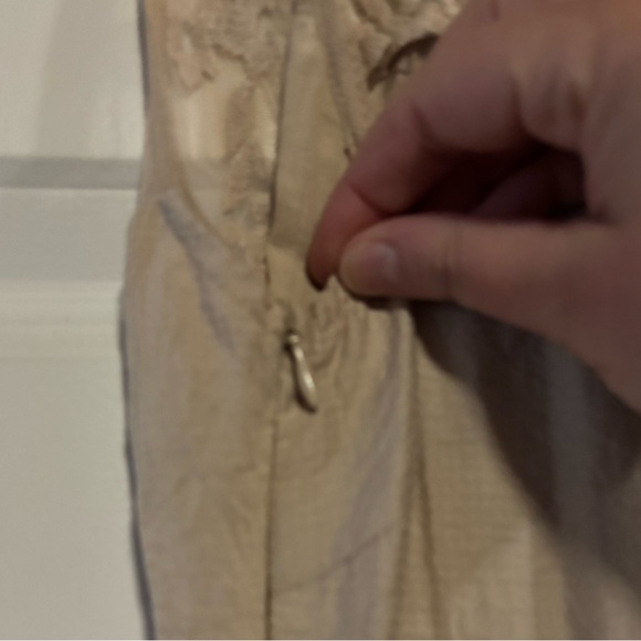 Mia Joy Joyfolie Cream Asymmetrical Layered Ruff Maxi Dress, size Small - Picture 7 of 9